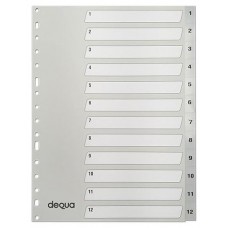 DEQUA indice numerico con caratula 1-12 PP folio