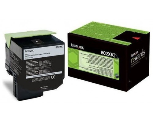 Lexmark cartucho de toner return negro (80C2XK0, 802XK)