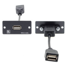 Kramer Electronics WU-AA(B) placa de pared y cubierta de interruptor Negro (Espera 4 dias)