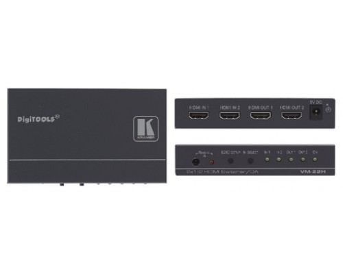 Kramer Electronics VM-22H amplificador de línea de video Negro (Espera 4 dias)