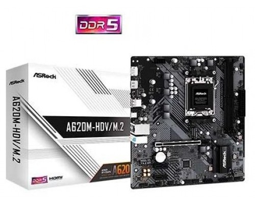 Asrock A620M-HDV/M.2 AMD A620 Zócalo AM5 micro ATX (Espera 4 dias)