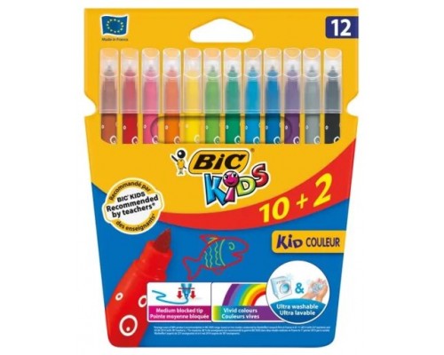 ESTUCHE ROTULADORES FORMATO ESPECIAL 12 UDS KID COULEUR BIC 9246623 (Espera 4 dias)