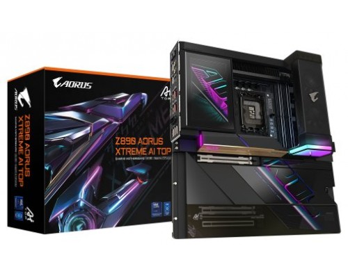 GIGABYTE Z890 AORUS XTREME AI TOP Placa Base - Compatible con CPUs Intel Core Ultra (Serie 2), VRM de 22+1+2 fases, hasta 9500MHz DDR5 (OC), PCIe 5.0 M.2, Wi-Fi 7, Thunderbolt 5 (Espera 4 dias)