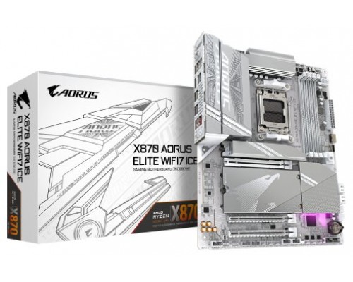 PLACA BASE GIGABYTE X870 A ELITE WF7 ICE G10 AM5 ATX 4XDDR5