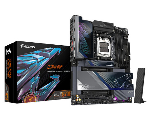 GIGABYTE X870E AORUS MASTER X3D Placa Base - Compatible con procesadores AMD Ryzen 9000, VRM digital de 18+2+2 fases, hasta 9000MHz DDR5 (O.C.), 2xPCIe 5.0 + 3xPCIe 4.0, Wi-Fi 7, LAN 10GbE, USB 4 (Espera 4 dias) GIGABYTE X870E AORUS MASTER X3D Placa Base - Compatible con procesadores AMD Ryzen 9000, VRM digital de 18+2+2 fases, hasta 9000MHz DDR5 (O.C.), 2xPCIe 5.0 + 3xPCIe 4.0, Wi-Fi 7, LAN 10GbE, USB 4 (Espera 4 dias)