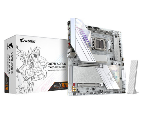 GIGABYTE X870 AORUS TACHYON ICE Placa Base – Compatible con procesadores AMD Ryzen 9000, VRM digital de 18+2+2 fases, hasta 9600 MHz DDR5 (OC), 1 x PCIe 5.0 + 2 x PCIe 4.0, Wi-Fi 7, LAN 5 GbE, USB 4 (Espera 4 dias) GIGABYTE X870 AORUS TACHYON ICE Placa Base – Compatible con procesadores AMD Ryzen 9000, VRM digital de 18+2+2 fases, hasta 9600 MHz DDR5 (OC), 1 x PCIe 5.0 + 2 x PCIe 4.0, Wi-Fi 7, LAN 5 GbE, USB 4 (Espera 4 dias)