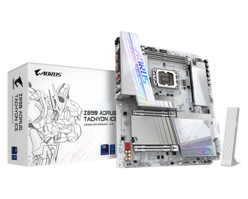 GIGABYTE Z890 AORUS TACHYON ICE Placa Base – Procesadores Intel Core Ultra (Serie 2), VRM de 18+1+2 fases, hasta 9500 MHz DDR5 (O.C), 1 x PCIe 5.0 + 3 x PCIe 4.0, Wi-Fi 7, LAN 5 GbE, USB 3.2 Gen 2x2 (Espera 4 dias) GIGABYTE Z890 AORUS TACHYON ICE Placa Base – Procesadores Intel Core Ultra (Serie 2), VRM de 18+1+2 fases, hasta 9500 MHz DDR5 (O.C), 1 x PCIe 5.0 + 3 x PCIe 4.0, Wi-Fi 7, LAN 5 GbE, USB 3.2 Gen 2x2 (Espera 4 dias)