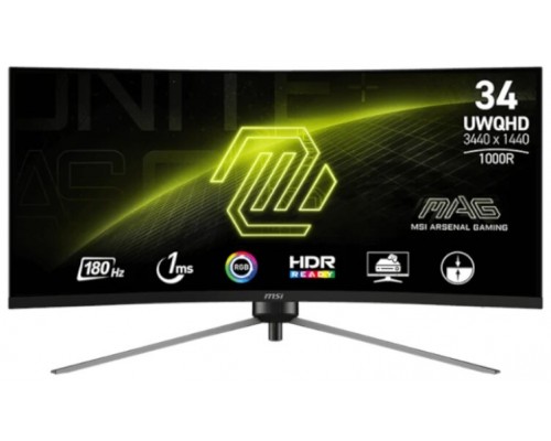MSI MAG 345CQR pantalla para PC 86,4 cm (34") 3440 x 1440 Pixeles UltraWide Dual Quad HD Negro (Espera 4 dias)