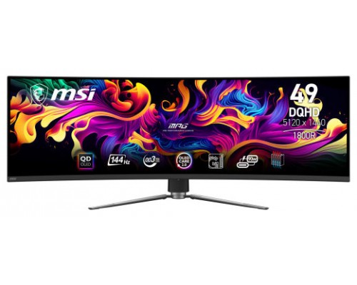 MSI MPG 491CQP QD-OLED pantalla para PC 124,5 cm (49") 5120 x 1440 Pixeles DQHD QDOLED Negro (Espera 4 dias)