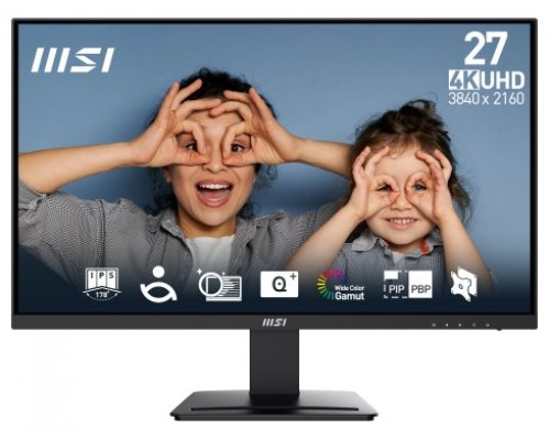 MSI Pro MP273U pantalla para PC 68,6 cm (27") 3840 x 2160 Pixeles 4K Ultra HD Negro (Espera 4 dias)