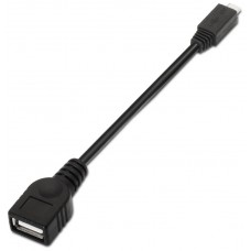 CABLE USB 2.0 OTG TIPO MICRO BM-AH NEGRO 15CM AISENS