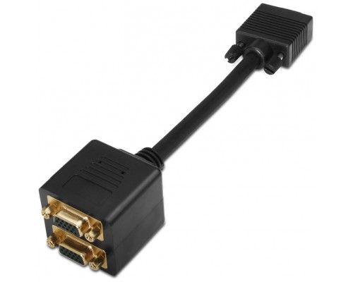 AISENS - CABLE BIFURCADOR SVGA(3C+9), HDB15/M-2XHDB15/H, ORO, 20 CM