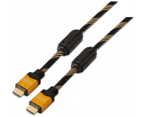 AISENS - CABLE HDMI ALTA VELOCIDAD / HEC CON FERRITA, A/M-A/M, ORO, 1.8M