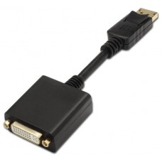 AISENS - CONVERSOR DISPLAYPORT A DVI SINGLE LINK, DP/M-DVI/H, NEGRO, 15CM