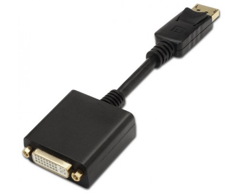 AISENS - CONVERSOR DISPLAYPORT A DVI SINGLE LINK, DP/M-DVI/H, NEGRO, 15CM