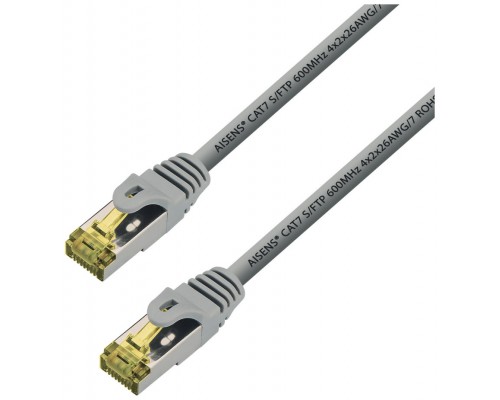 AISENS - CABLE DE RED LATIGUILLO RJ45 LSZH CAT.7 600 MHZ S/FTP PIMF AWG26, GRIS, 15M