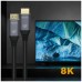 AISENS - CABLE HDMI V2.1 ULTRA ALTA VELOCIDAD / HEC 8K@60HZ 48GBPS, A/M-A/M, GRIS/NEGRO, 1.0M