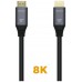 CABLE HDMI V2.1 8K 60HZ 48GBPS AM-AM GRIS NEGRO 1.5M