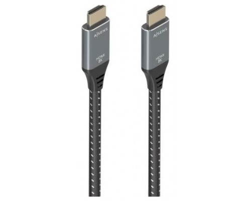 AISENS - CABLE HDMI V2.1 ULTRA ALTA VELOCIDAD / HEC 8K@60HZ 48GBPS, A/M-A/M, GRIS/NEGRO, 5.0M