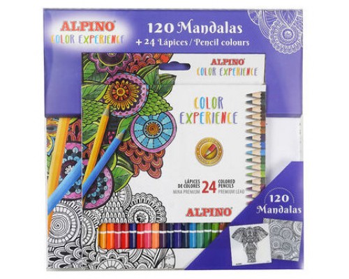 SET LIBRO 120 MANDALAS + 24 LÁPICES COLOR EXPERIENCE ALPINO AL000250 (Espera 4 dias)