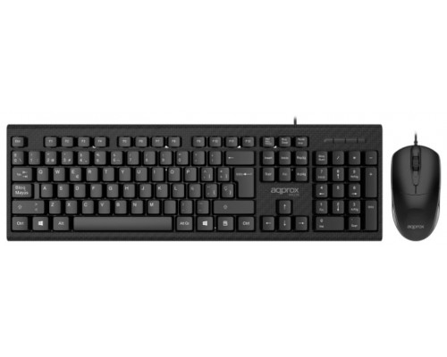 TECLADO + RATON OPTICO MX235 NEGRO APPROX (Espera 4 dias)