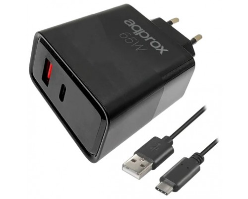 CARGADOR DE PARED APPROX APPUSBWALL65W 1xUSB-C PD CARGADOR DE PARED APPROX APPUSBWALL65W 1xUSB-C PD
