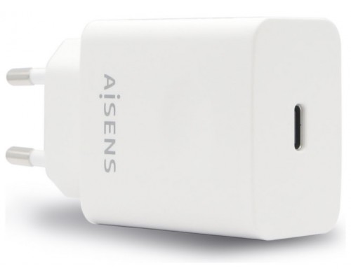 AISENS - CARGADOR USB-C PD3.0 1 PUERTO 1xUSB-C 20W, BLANCO