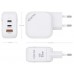 AISENS - CARGADOR GaN 65W, 2xUSB-C PD3.0 QC4.0, 1xUSB-A QC3.0, BLANCO