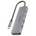 AISENS - USB-C DOCK 5 EN 1, USB-C A 1xHDMI 2xUSB-A 1xUSB-C 1xUSB-C PD, GRIS, 15CM