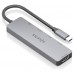 AISENS - USB-C DOCK 5 EN 1, USB-C A 1xHDMI 2xUSB-A 1xUSB-C 1xUSB-C PD, GRIS, 15CM