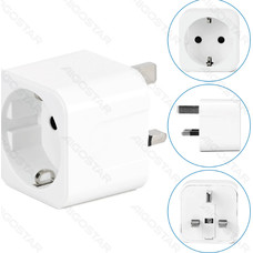 ENCHUFE DE PARED UNIVERSAL ALEMANIA A GRAN BRETA&Ntilde;A BLANCO AIGOSTAR (Espera 4 dias)