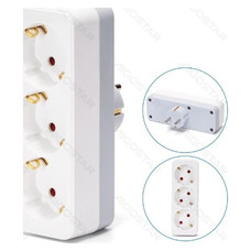 ENCHUFE DE CONVERSION ALEMAN 1 A 3 16A BLANCO/GRIS AIGOSTAR (Espera 4 dias)