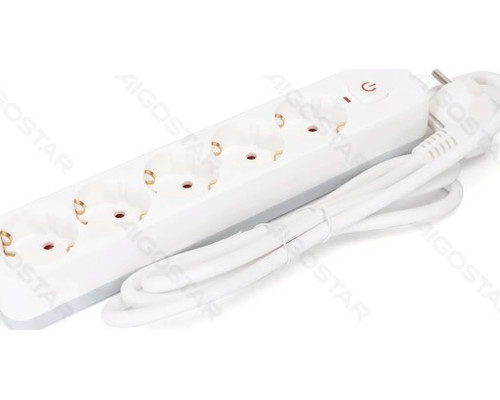 REGLETA PROTECTORA SERIE L 5 TOMAS CON INTERRUPTOR 1.5 M BLANCA AIGOSTAR (Espera 4 dias)