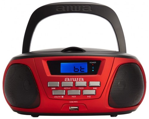 RADIO CD BLUETOOTH PORTABLE AIWA BOOMBOX BBTU-300 RED