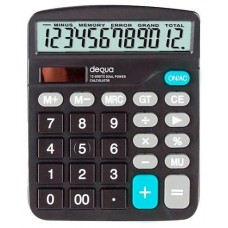 DEQUA CALCULADORA DE OFICINA 12 DIGITOS NEGRO