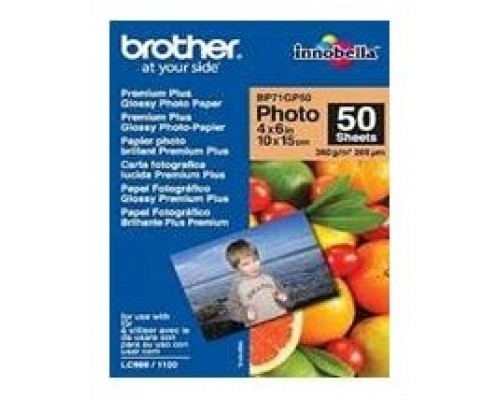 BROTHER Papel Inkjet Glossy 10x15 50h 260g/m2