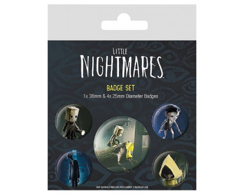 SET DE CHAPAS (5 UNIDADES) LITTLE NIGHTMARES II MEDIDAS: 1 X 3,8 CM/ 4 X 2,5CM PYRAMID REDSTRING BP80755 (Espera 4 dias)