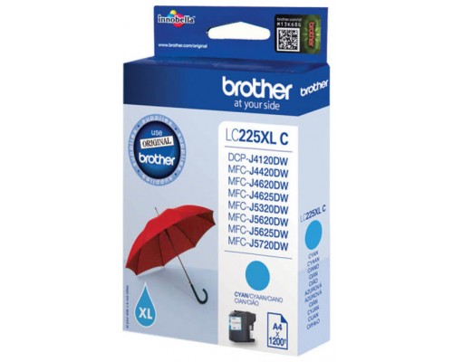 TINTA BROTHER LC-225XLC CIAN ALTA CAPACIDAD 1.200PAG (Espera 4 dias)