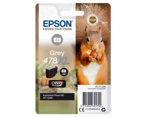 EPSON Singlepack GRIS 478XL Claria Photo HD Ink ardilla RF+AM