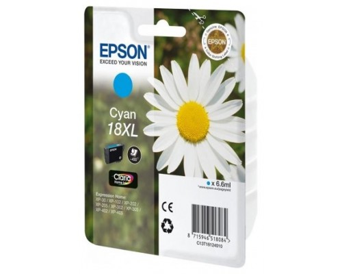 Epson Expression Home XP-102/205/215/305/405 Cartucho Cian Alta Capacidad 18XL