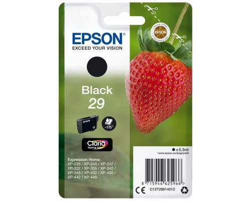 TINTA EPSON CLARIA 29 NEGRO XP235 XP332 XP335 XP432 XP435