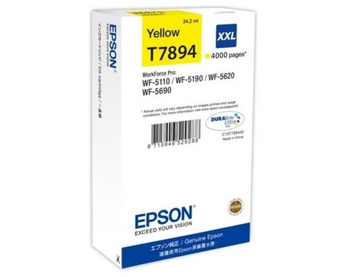 EPSON Cartucho Amarillo 79XXL 4000 paginas WorkForce Pro WF-5xxx Series