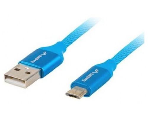 CABLE USB LANBERG 2.0 MACHO/MICRO USB MACHO QUICK CHARGE 3.0 1.8M AZUL