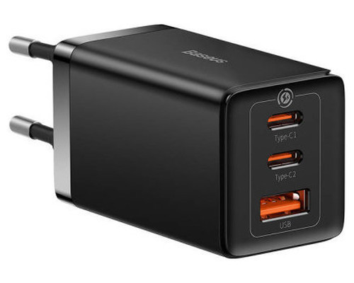 BASEUS GAN5 PRO FAST CHARGER 2C+U 65W  EU  BLACK(INCLUDE：BASEUS XIAOBAI SERIES FAST CHARGING CABLE TYPE-C  TO TYPE-C 100W(20V/5A) 1M BLACK） (Espera 4 dias)