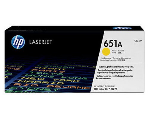 HP LaserJet Interprise 700MFP/M775 Toner Amarillo 651A