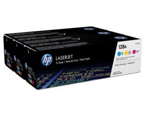 HP TONER LASER TRICOLOR 128A PACK 3