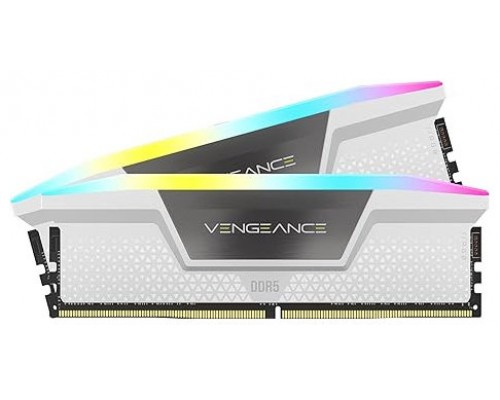 MEMORIA CORSAIR DDR5 64GB 2X32GB PC5600 VENGEANCE RGB BLANCA CMH64GX5M2B5600C40W (Espera 4 dias)