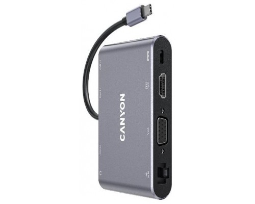 HUB 8 PUERTOS USB-C GRIS CANYON (Espera 4 dias)