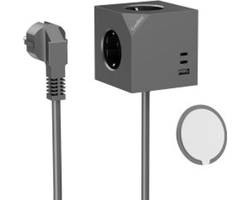 Coolbox CUBIK 3 Enchufes Cubo Magn&eacute;tico Carga USB