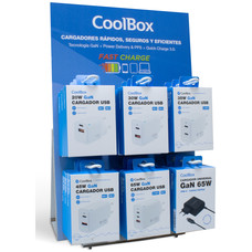 COOLBOX PACK 12 CARGADORES GAN2 + EXPOSITOR